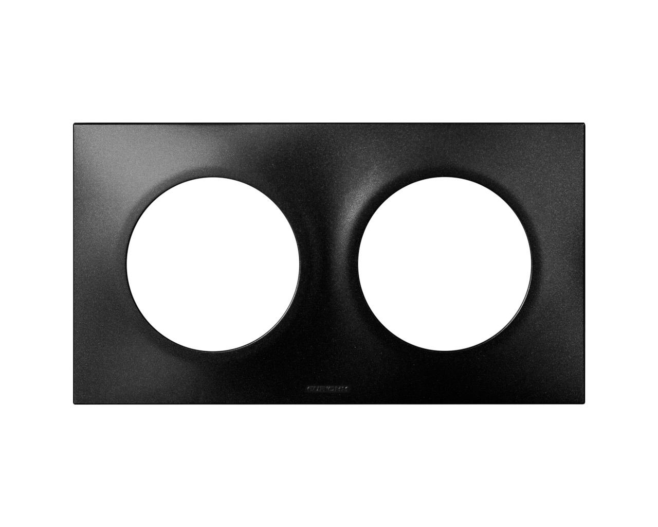 Plaque de finition double Noir Eur'Ohm Square