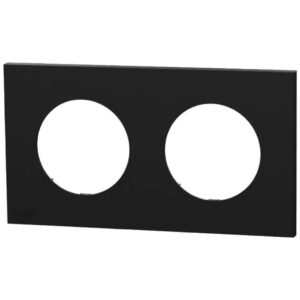 Plaque de finition double Noir onyx Schneider Odace