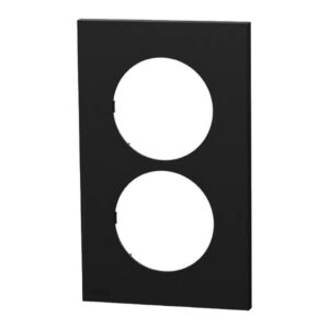 Plaque de finition double verticale ent. 57 mm Noir onyx Schneider Odace