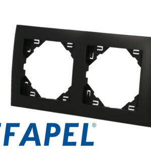 Plaque de finition noir mat double Efapel Logus 90