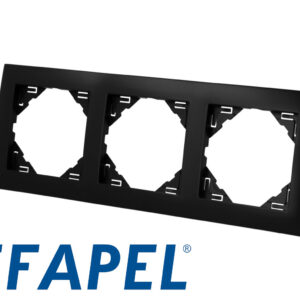 Plaque de finition noir mat triple Efapel Logus 90