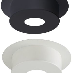 Plaque de finition pour conduit isolé inox/galva pour poêle à bois - Plaque ronde hauteur 12 cm - Diamètre : 150 mm - couleur : BLANC
