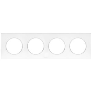 Plaque de finition quadruple Blanc Eur'Ohm Square