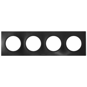 Plaque de finition quadruple Noir Eur'Ohm Square