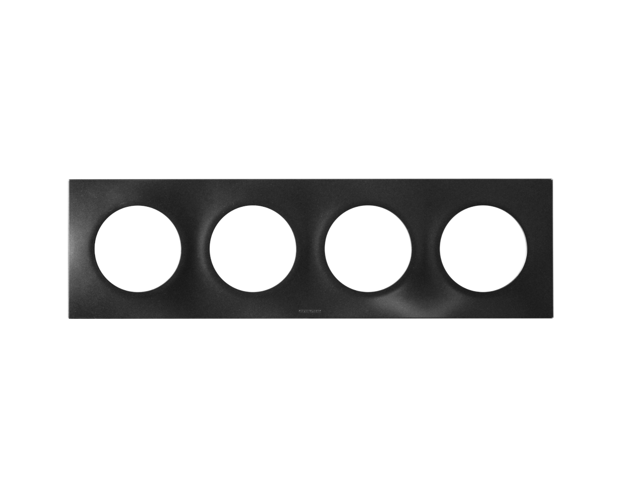 Plaque de finition quadruple Noir Eur'Ohm Square
