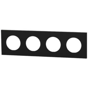 Plaque de finition quadruple Noir onyx Schneider Odace