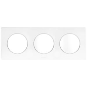 Plaque de finition triple Blanc Eur'Ohm Square