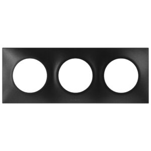 Plaque de finition triple Noir Eur'Ohm Square