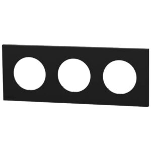 Plaque de finition triple Noir onyx Schneider Odace