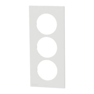 Plaque de finition triple verticale ent. 57 mm Blanc craie Schneider Odace