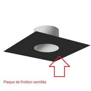 Plaque de finition ventilée noir mat (25 x 25 - 150EM) - Plaque ventilée noir mat - 25 x 25 cm