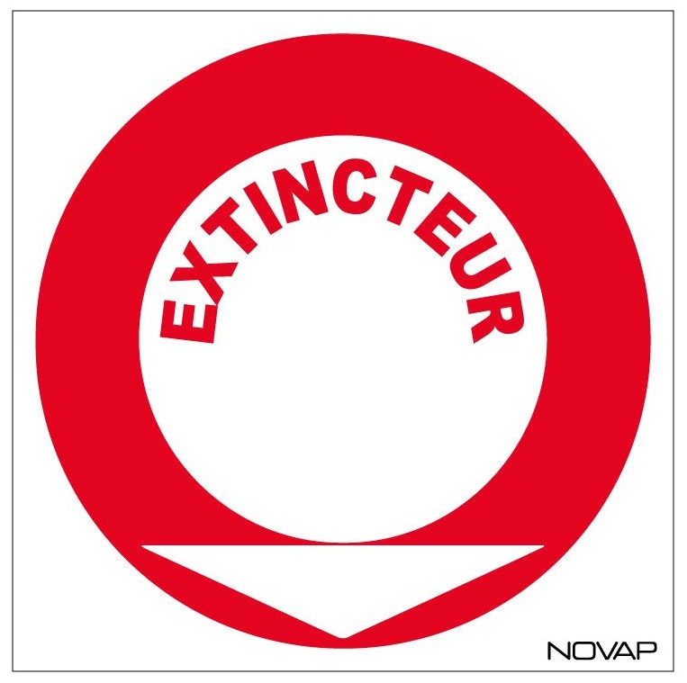 Plaque de signalisation EXTINCTEUR 200 x 200 mm NOVAP 4034706