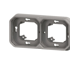 Plaque double horizontale et verticale Legrand Plexo™ gris composable