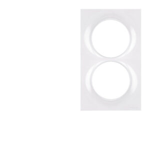 Plaque enjoliveur double verticale ent. 57 mm blanche Schneider Odace Styl
