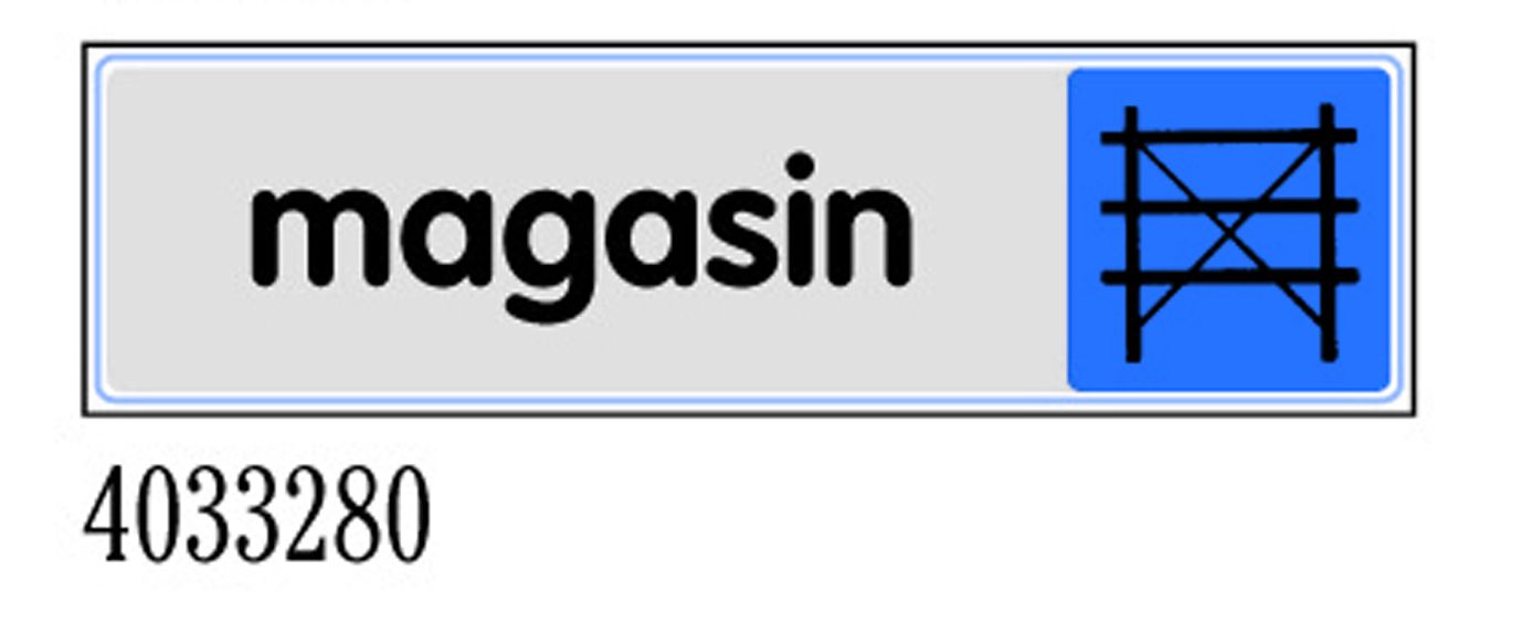 Plaquette de porte ''Magasin'' plexiglas 170 x 45 mm NOVAP 4033280