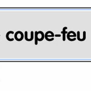 Plaquette de porte ''Porte coupe-feu'' plexiglas 170 x 45 mm NOVAP 4033341