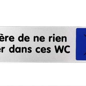 Plaquette de porte ''Prière de ne rien jeter dans ces WC'' plexiglas 170 x 45 mm NOVAP 4033372