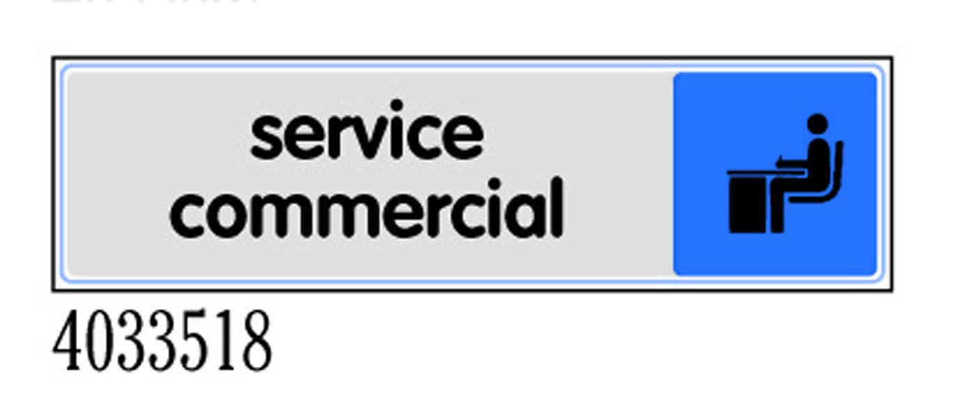 Plaquette de porte ''Service commercial'' plexiglas 170 x 45 mm NOVAP 4033518