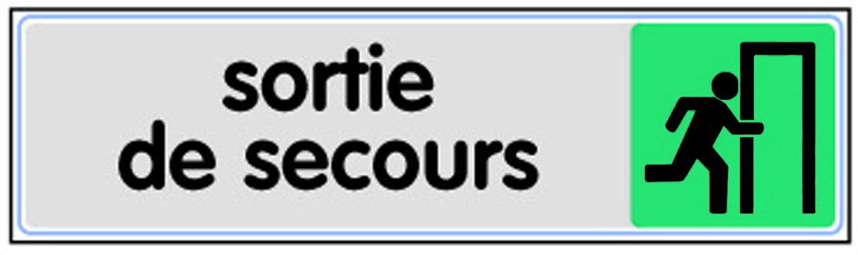 Plaquette de porte ''Sortie de secours'' plexiglas 170 x 45 mm NOVAP 4033624