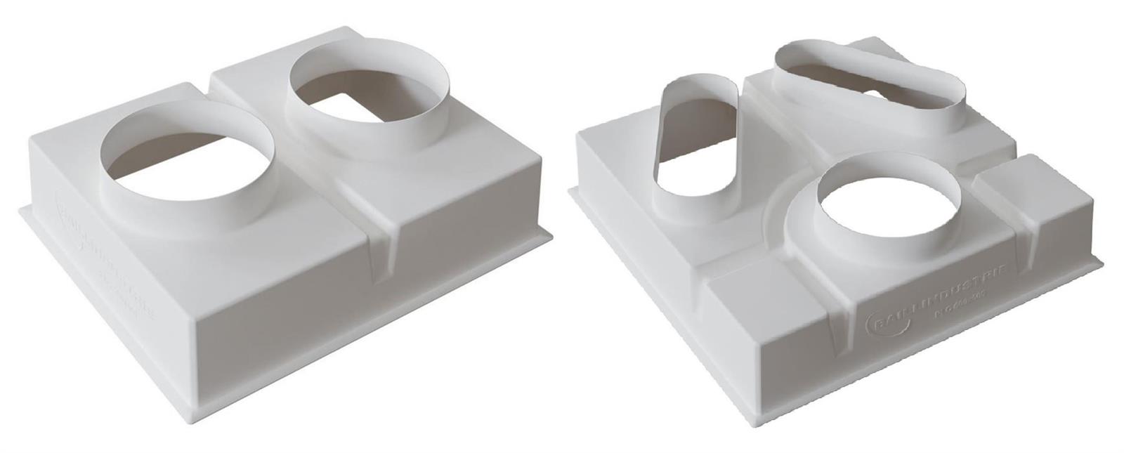 Plénum ABS pour grille de reprise ACCESS - Dimensions:600x400mm (2 piquages rond Ø250mm)
