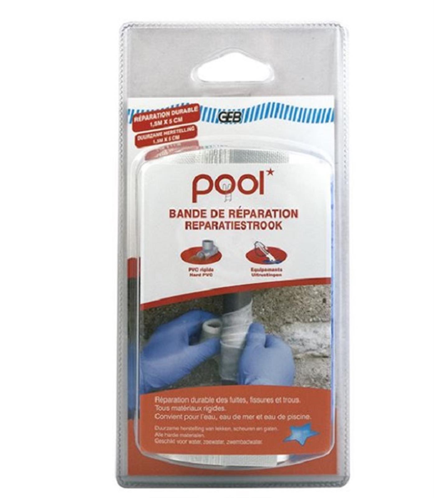 Pool bande réparation - Pool bande de réparation - Blanc - Longueur : 1,5 m - Largeur : 5 cm