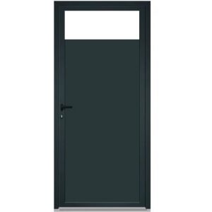 Porte de service Aluminium avec oculus 1 vantail