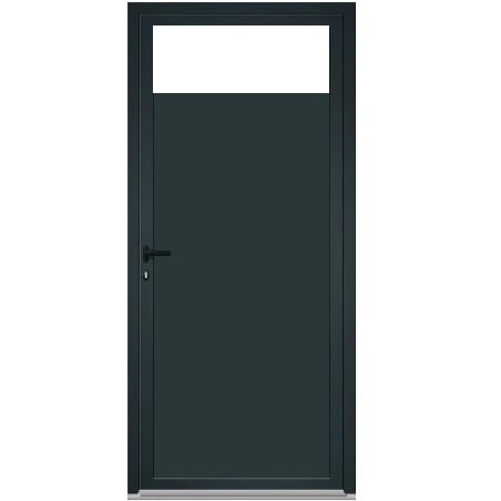 Porte de service Aluminium avec oculus 1 vantail