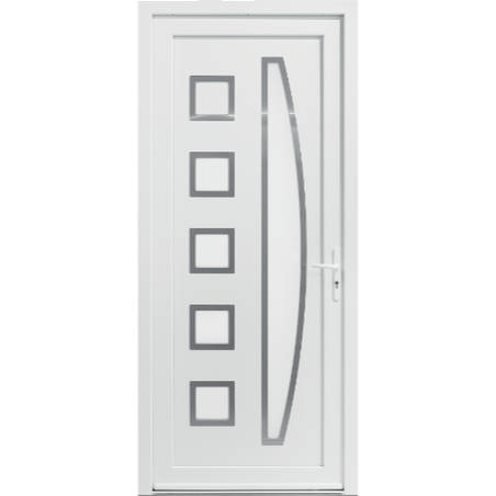Porte d'entrée tiercée PVC modèle TESSY avec semi fixe