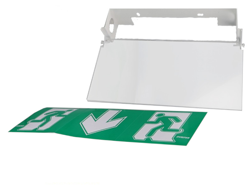 Porte étiquette non sérigraphié saillie mural / plafond pour BAES Zemper