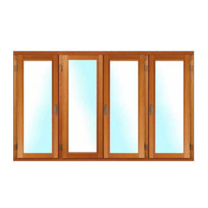 Porte fenêtre BOIS à recouvrement 4 vantaux ouverture à la française
