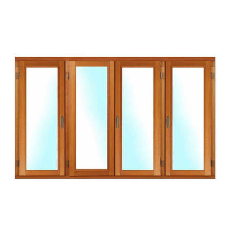 Porte fenêtre BOIS à recouvrement 4 vantaux ouverture à la française