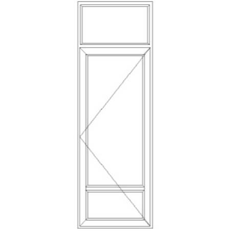 Porte fenêtre PVC 1 vantail ouverture à la française soubassement avec imposte fixe