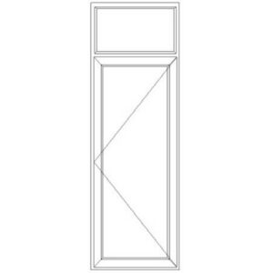 Porte fenêtre PVC 1 vantail ouverture à la française avec imposte fixe