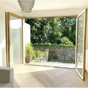 Porte pliante en accordéon mixte BOIS/ALU - vantaux de 700 mm
