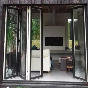 Porte pliante en accordéon mixte BOIS/ALU - vantaux de 900 mm