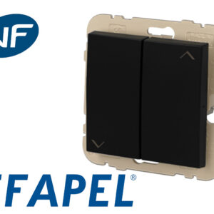 Poussoir double de volet roulant noir mat Efapel Logus 90