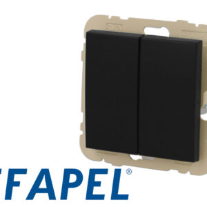 Poussoir + Interrupteur va-et-vient noir mat Efapel Logus 90
