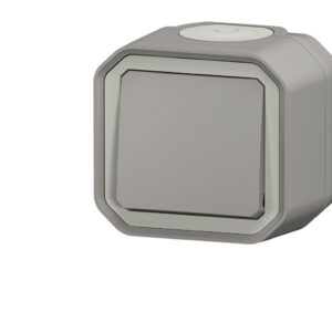 Poussoir lumineux Legrand Plexo™ gris complet