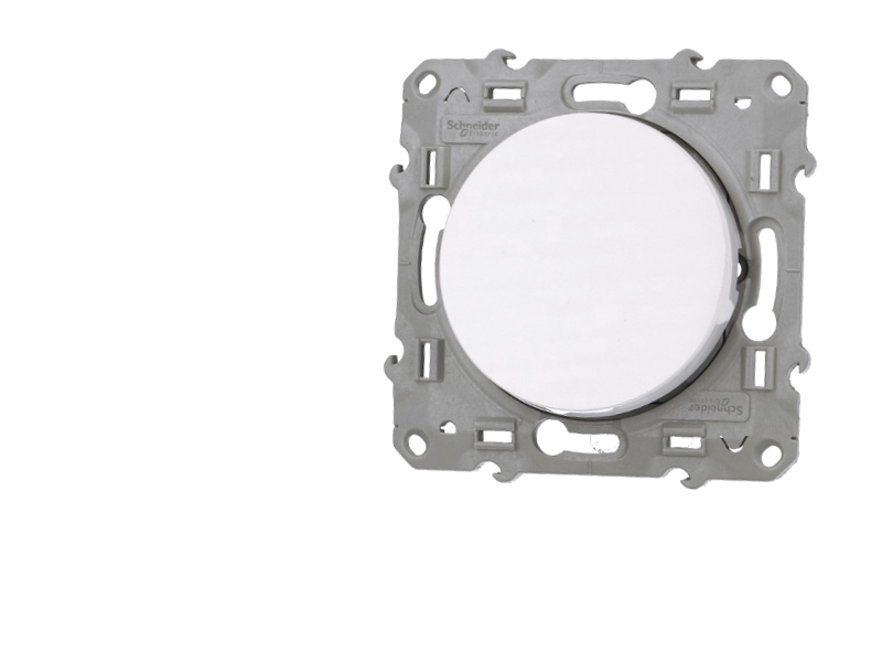 Poussoir simple blanc Schneider Odace
