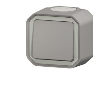 Poussoir simple Legrand Plexo™ gris complète
