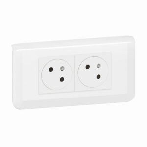 PRISE 2P+T PRECABLE+BOITE ENCASTREMENT BLANC