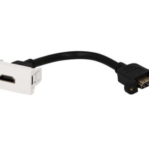 Prise & Cordon HDMI ½ module Efapel Quadra & Latina (45x45)