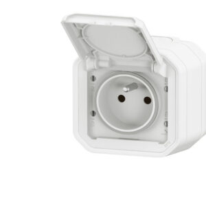 Prise de courant 16A 2P+T Legrand Plexo™ blanche complète