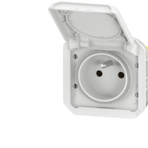 Prise de courant 16A 2P+T Legrand Plexo™ blanche composable