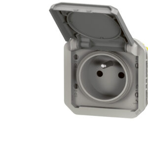 Prise de courant 16A 2P+T Legrand Plexo™ grise composable