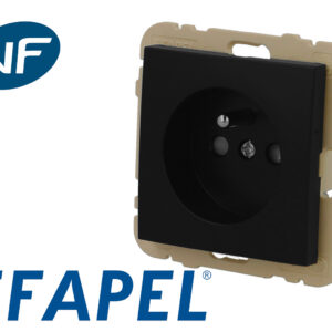 Prise de courant 16A 2P+T noire mat Efapel Logus 90