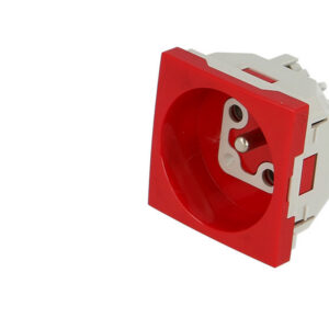 Prise de courant 16A 2P+T rouge Efapel Quadra & Latina (45x45)