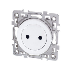 Prise de courant 2P sans terre Blanc 16A Eur'Ohm Square