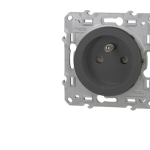 Prise de courant 2P+T 16A 4 connexions par pôle anthracite Schneider Odace