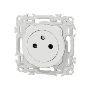 Prise de courant 2P+T 16A affleurante Blanc craie Schneider Odace